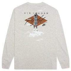 Flight '85 L/S T-Shirt - Oatmeal Heather/White