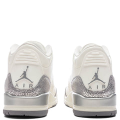 Women's 3 Retro - Sail/Cement Grey/Metallic Silver