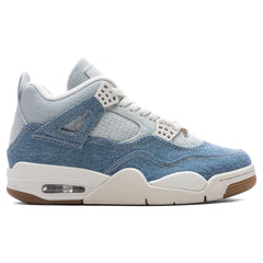 Women's 4 Retro Tex 'Worn Blue' - Sail/Gum Light Brown/Worn Blue