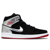 1 Mid - Black/Gym Red/Metallic Silver