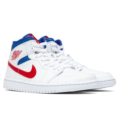 Women's 1 Mid - White/University Red/Game Royal