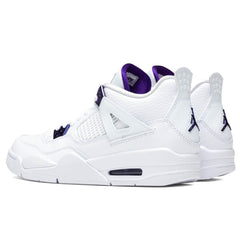 4 Retro (GS) - White/Court Purple/Metallic Silver
