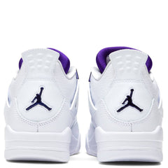 4 Retro (GS) - White/Court Purple/Metallic Silver