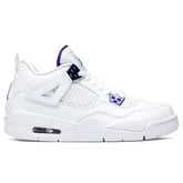 4 Retro (GS) - White/Court Purple/Metallic Silver