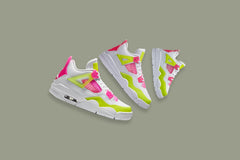 4 Retro SE (GS) "Lemon Venom" - White/Pink Blast