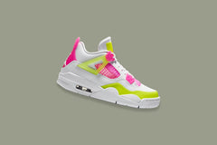 4 Retro SE (GS) "Lemon Venom" - White/Pink Blast