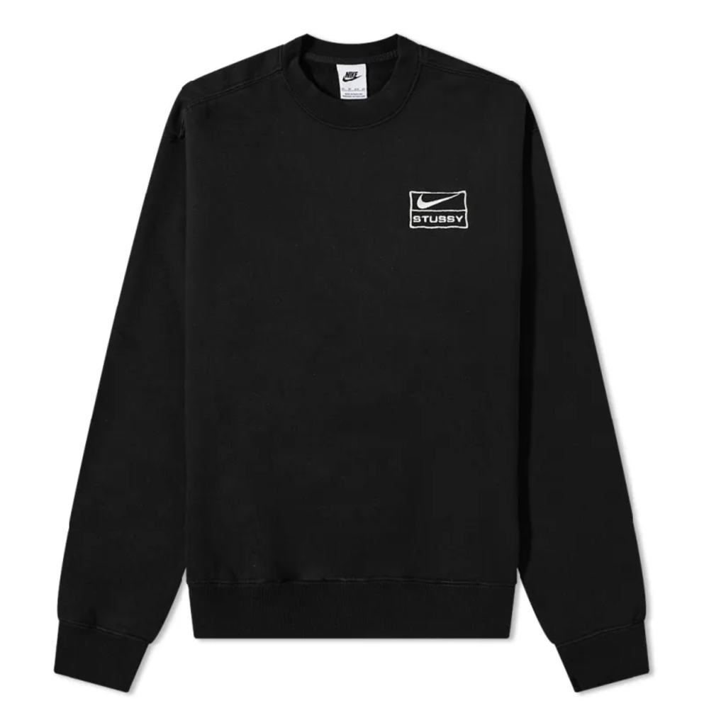 x Stussy Wash Fleece Crewneck 'Black' (SS23)