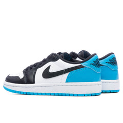 Women's 1 Low OG - White/Dark Powder Blue/Black
