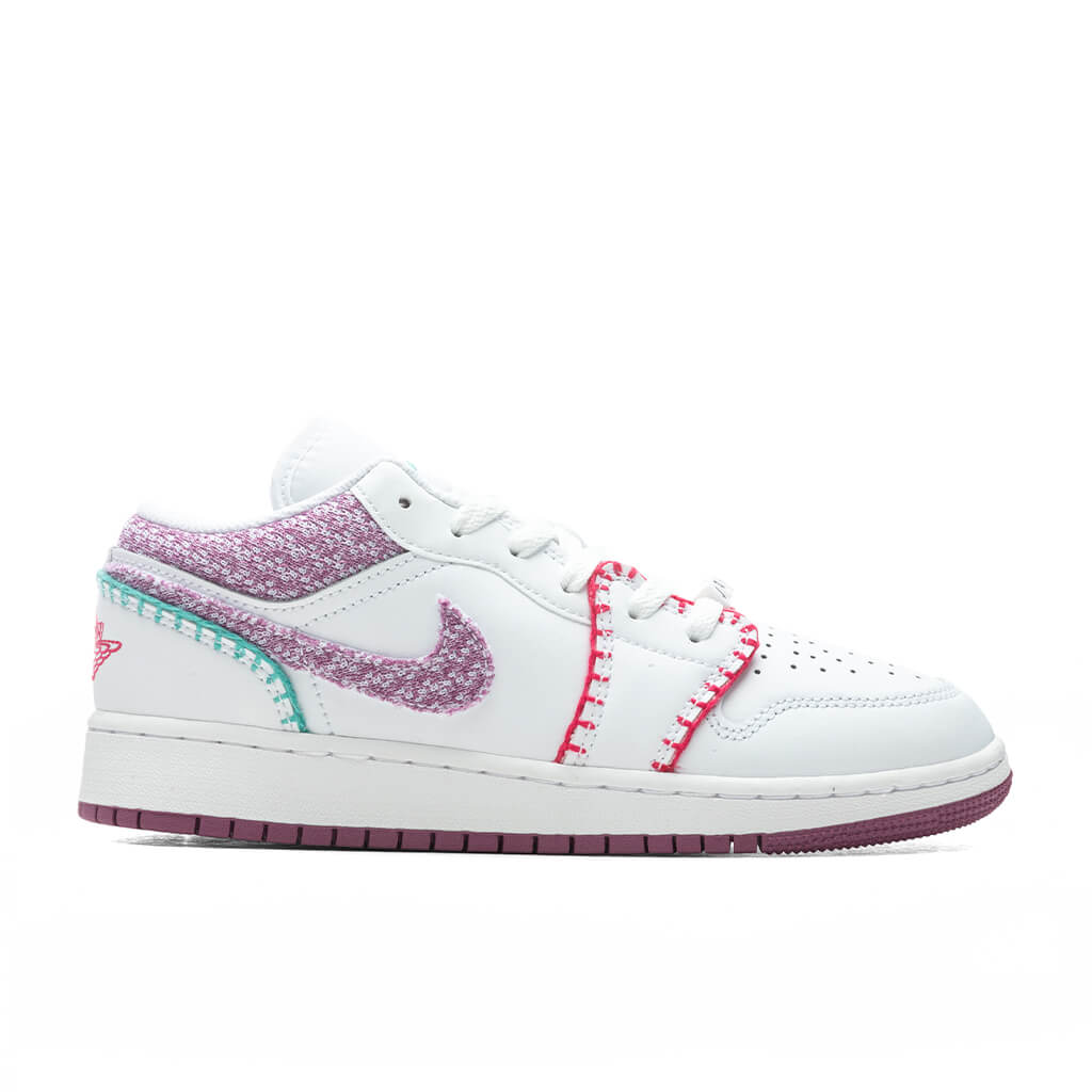 1 Low SE (GS) - White/Light Bordeaux/Rush Pink