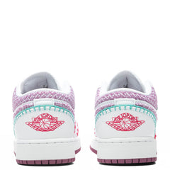 1 Low SE (GS) - White/Light Bordeaux/Rush Pink