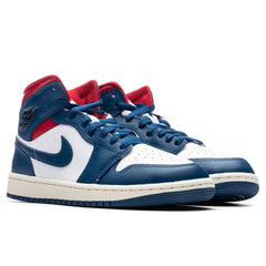 Women's 1 Mid - White/French Blue/Gym Red