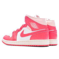 Women's 1 Mid - White/Sea Coral/Atmosphere