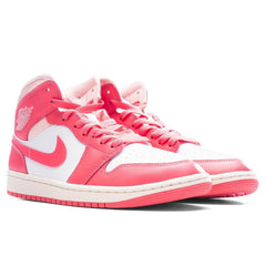 Women's 1 Mid - White/Sea Coral/Atmosphere