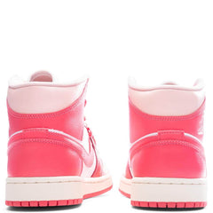 Women's 1 Mid - White/Sea Coral/Atmosphere