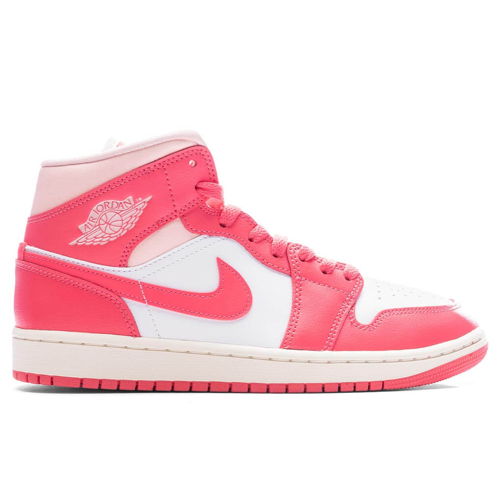 Women's 1 Mid - White/Sea Coral/Atmosphere
