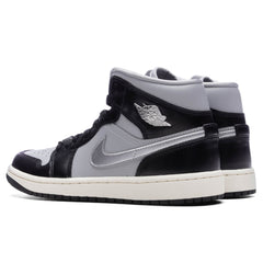 Women's 1 Mid SE - Black/Metallic Silver/Light Smoke Grey