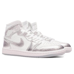 Women's 1 Mid - White/Metallic Silver/Wolf Grey