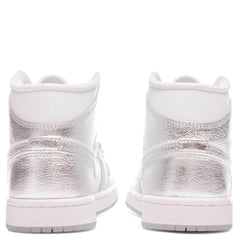 Women's 1 Mid - White/Metallic Silver/Wolf Grey