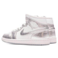 Women's 1 Mid - White/Metallic Silver/Wolf Grey