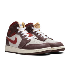 1 Mid SE (GS) - Coconut Milk/Varsity Red/Dark Pony