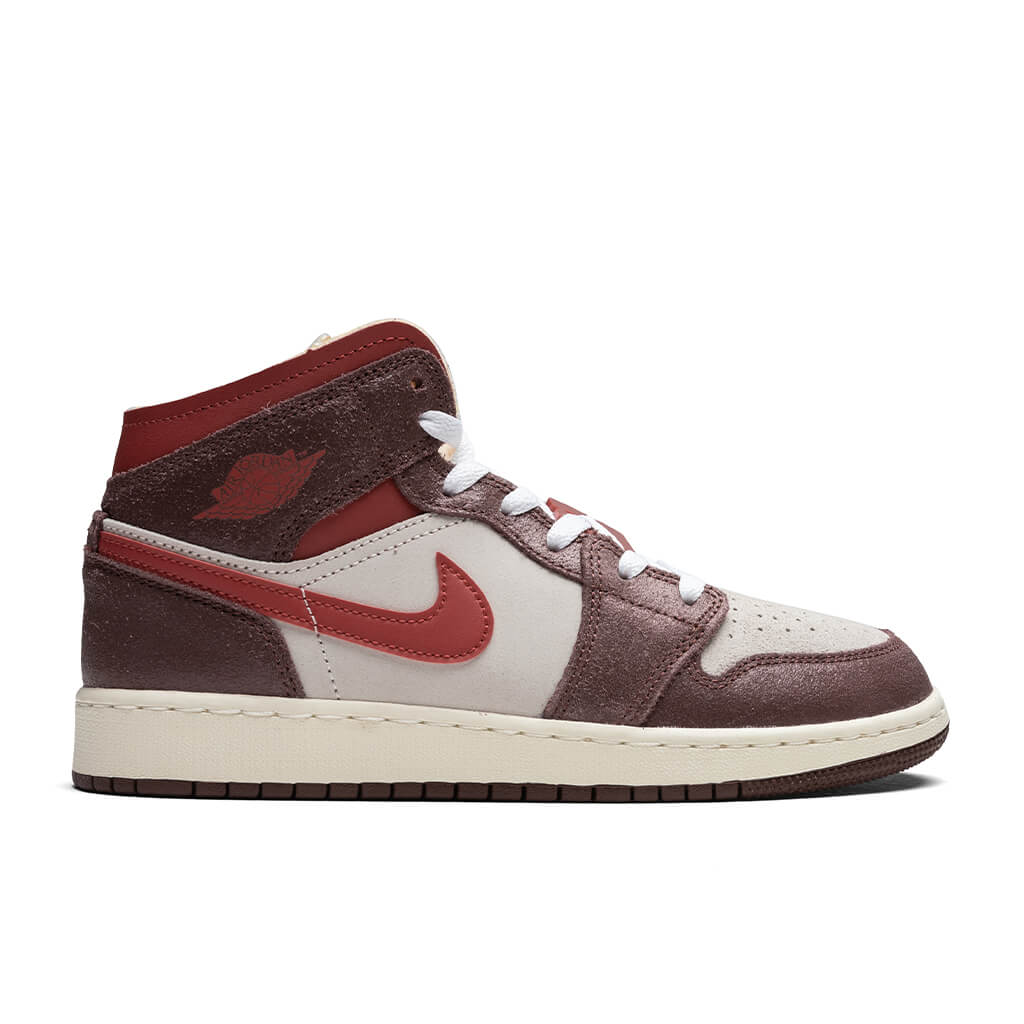 1 Mid SE (GS) - Coconut Milk/Varsity Red/Dark Pony