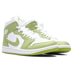 Women's 1 Mid SE - White/Vivid Green/White