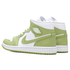 Women's 1 Mid SE - White/Vivid Green/White