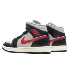 Women's 1 Mid - Black/Gym Red/College Grey