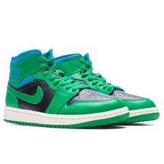Women's 1 Mid - Black/Lucky Green/Aquatone