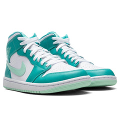 Women's 1 Mid - Washed Teal/Mint Foam/White