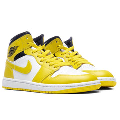 Women's 1 Mid - White/Vivid Sulfur/Black