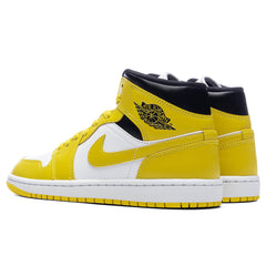Women's 1 Mid - White/Vivid Sulfur/Black