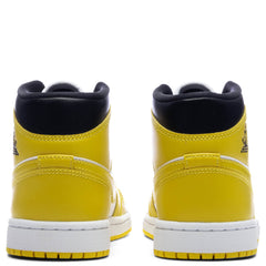 Women's 1 Mid - White/Vivid Sulfur/Black