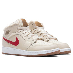 1 Mid (GS) - Pearl White/Racer Blue/DK Driftwood