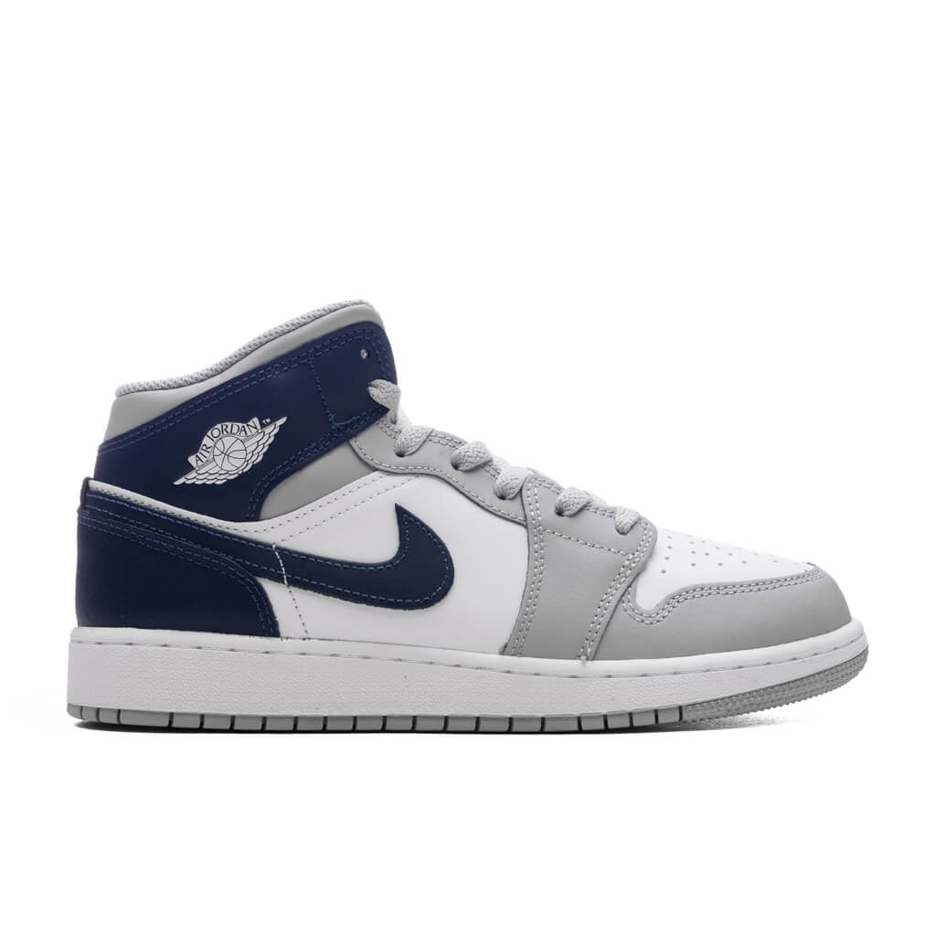 1 Mid (GS) - White/Midnight Navy/Wolf Grey