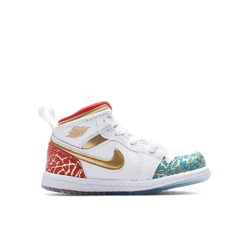1 Mid (TD) - White/Metallic Gold/University Red