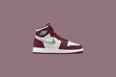 1 Retro High OG (GS) - Bordeaux/Metallic Silver/White