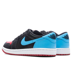 Women's 1 Retro Low OG - Black/Dark Powder Blue/Gym Red