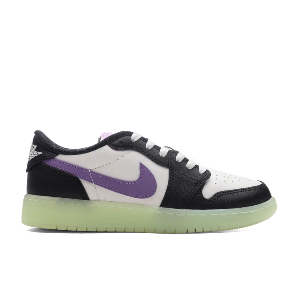 1 Retro Low OG (GS) - Black/Black Raspberry/Volt Tint