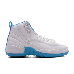 12 Retro 'Melo' (GS) - White/University Blue/Metallic Silver