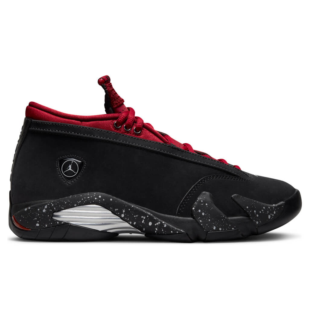 Women's 14 Retro Low 'Red Lipstick' - Black/Gym Red/Metallic Silver