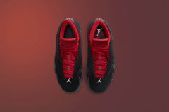 Women's 14 Retro Low 'Red Lipstick' - Black/Gym Red/Metallic Silver