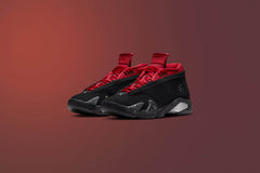 Women's 14 Retro Low 'Red Lipstick' - Black/Gym Red/Metallic Silver