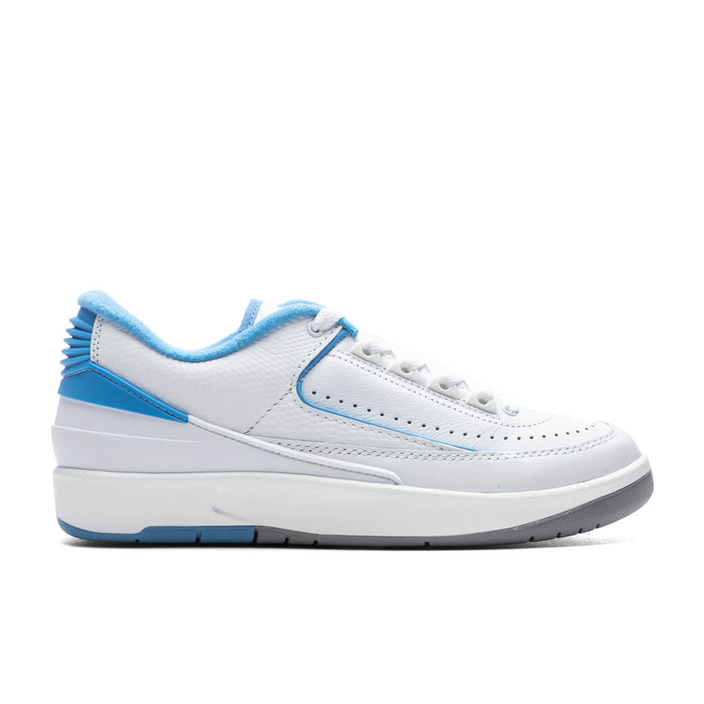 2 Retro Low (GS) - White/University Blue/Cement Grey
