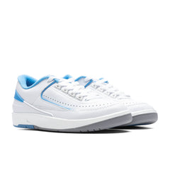 2 Retro Low (GS) - White/University Blue/Cement Grey