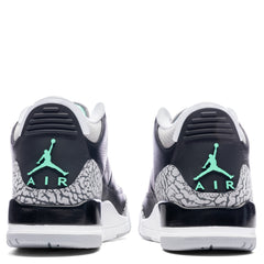 3 Retro 'Green Glow' - Black/Green Glow/Wolf Grey