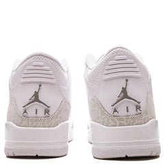 3 Retro 'Pure Money' - White/Metallic Silver