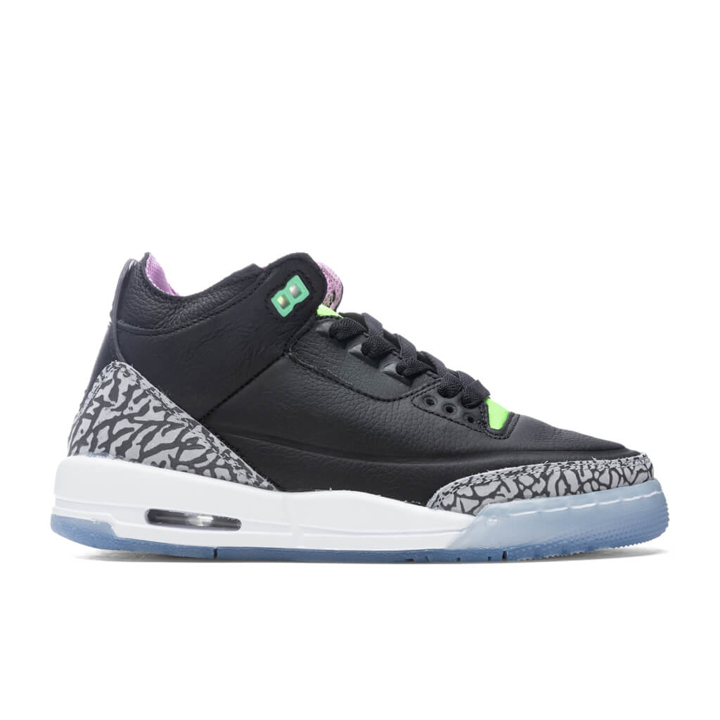 3 Retro SE (GS) 'Electric Green' - Black/Violet Shock