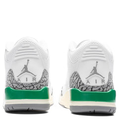 Women's 3 Retro - White/Varsity Red/Lucky Green
