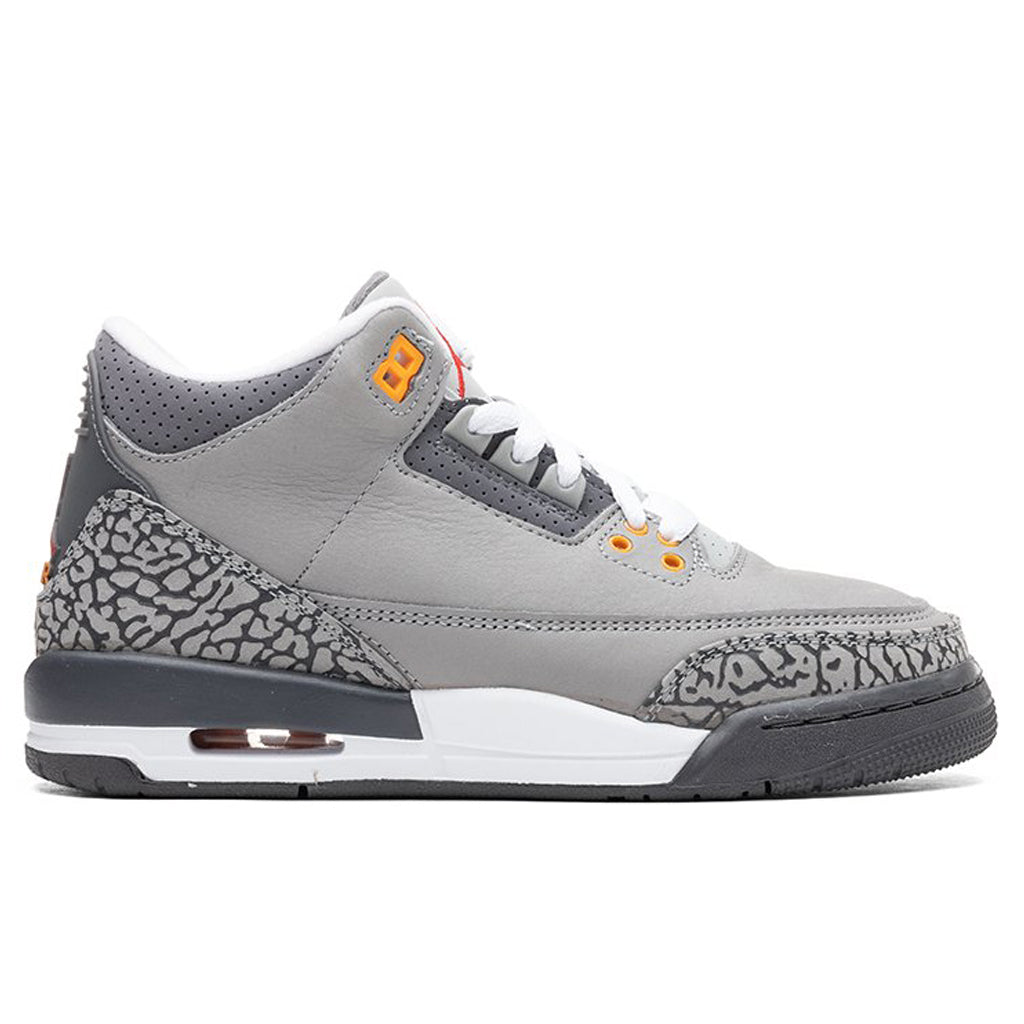 3 Retro (GS) "Cool Grey" - Silver/Sport Red